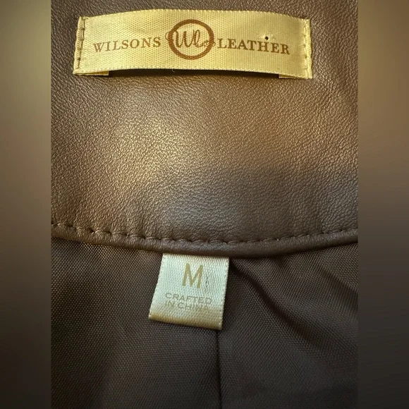 Wilsons Leather Brown Blazer with Lace Trim - Picture 7 of 9